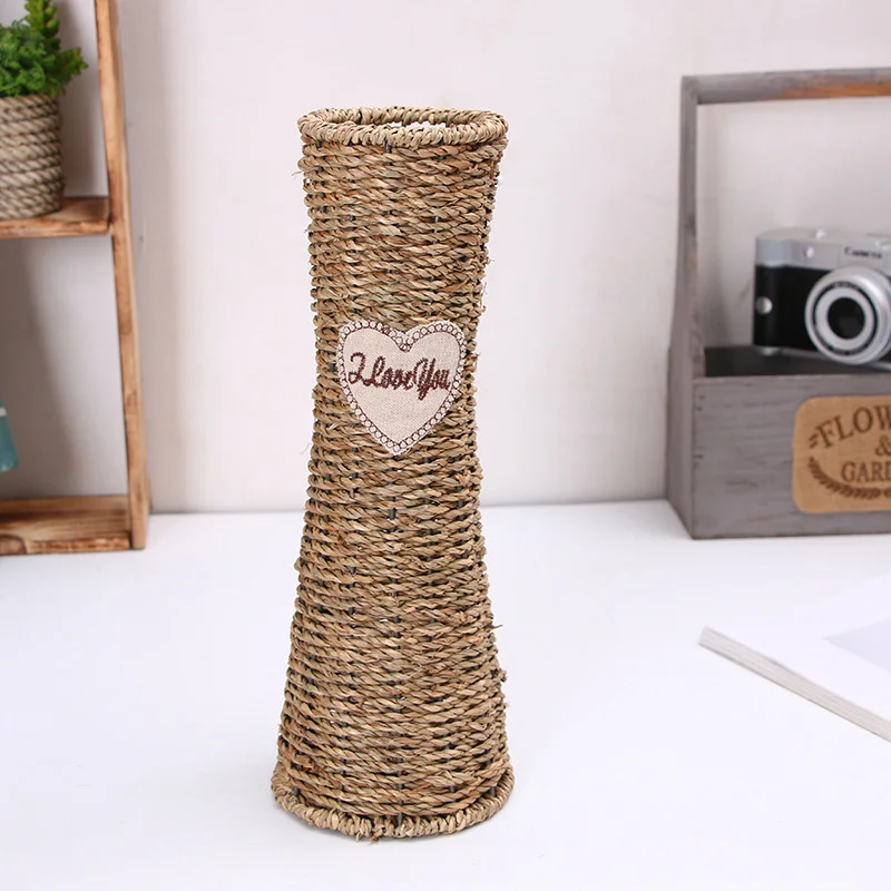 vase Ротанговая плетеная Цветочная корзина элегантный тканый для домашнего сада Свадебные украшения TUE88 - Цвет: vase