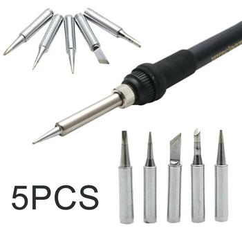 

5pcs Iron tips Solder Screwdriver Iron Tip 900M-T I+B+K+3C+2.4D Durable For Hakko Soldering Rework Station Soldering Tips