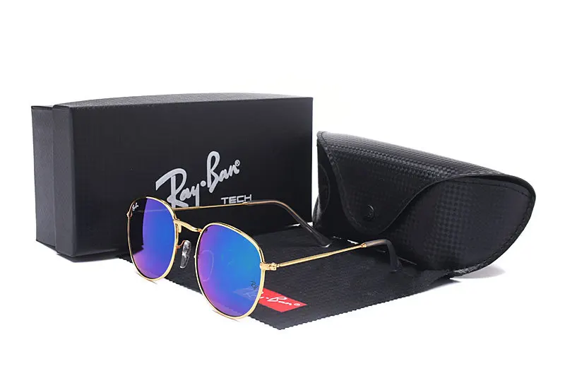 RayBan RB3447 мужские круглые солнцезащитные очки, поляризационные Мужские Женские винтажные очки, аксессуары, солнцезащитные очки, ретро очки для вождения - Цвет: RB3447-4