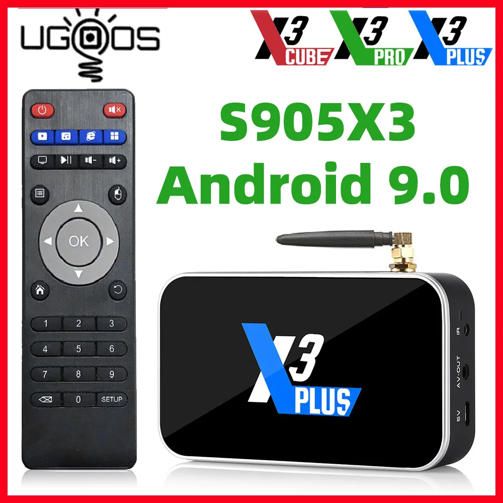 X3 Plus 4GB 64GB Android TV Box X3 Pro 4GB 32GB Smart TV BOX Android 9.0 S905X3 DDR4 RAM 2.4G/5G Wifi 1000M BT4.2 Media Player