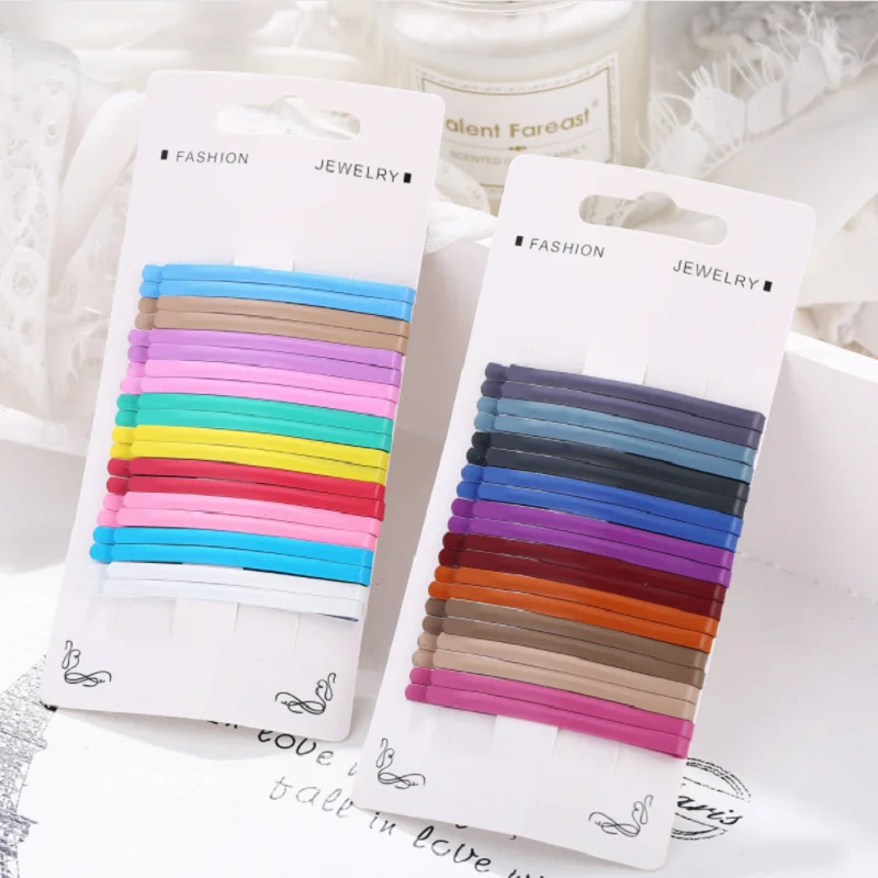 

Cross border children's card creation simple candy color one character hairpin set ins elegant same hairpin