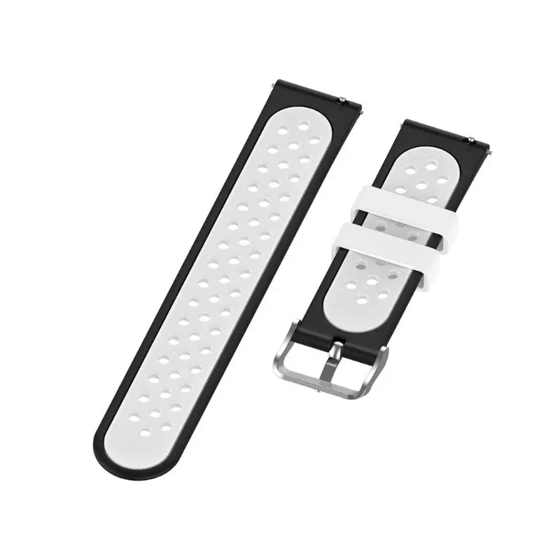Двухцветные Мягкие силиконовые часы ремешок Браслет замена для Xiaomi Huami Amazfit Bip BIT PACE Lite Молодежные Смарт-часы - Цвет: Белый