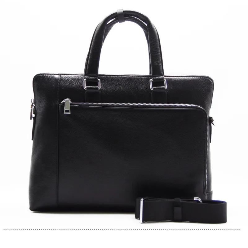 Мужские роскошные черные портфели из воловьей кожи, мужские сумки через плечо из натуральной кожи для MateBook X Pro MagicBook, сумка для ноутбука Macbook