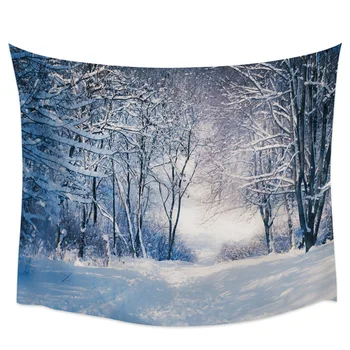 

Snow Forest Snowflake Landscape Wall Tapestry Cover Beach Towel Picnic Yoga Mat Home Decoration