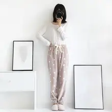 Новые Женские Фланелевые Пижамные Штаны для сна, женские пижамные штаны с принтом Piyamas, Осенние удобные панталоны, дышащая Пижама