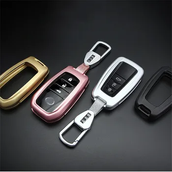 

KUKAKEY Zinc Alloy Car Key Protection Case Cover For Toyota Prado Highlander Camry Aygo Chr Rav4 Hilux Auris Key Chain Holder