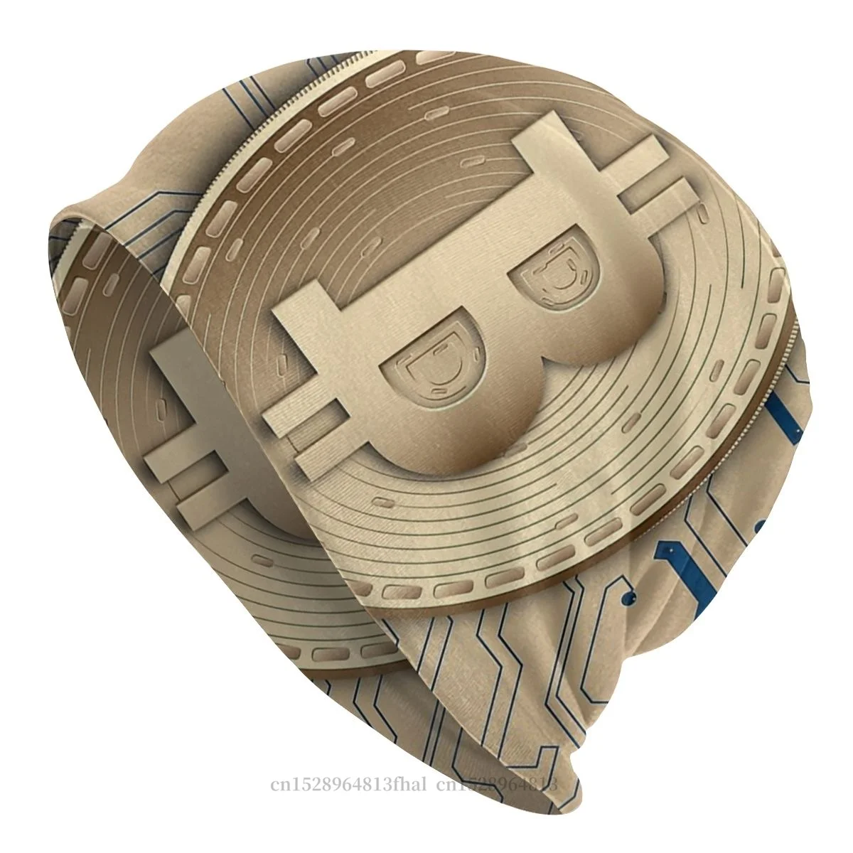 Зимние теплые облегающие шапки Bit Coin Биткоин виртуальная валюта шапочки Мягкие