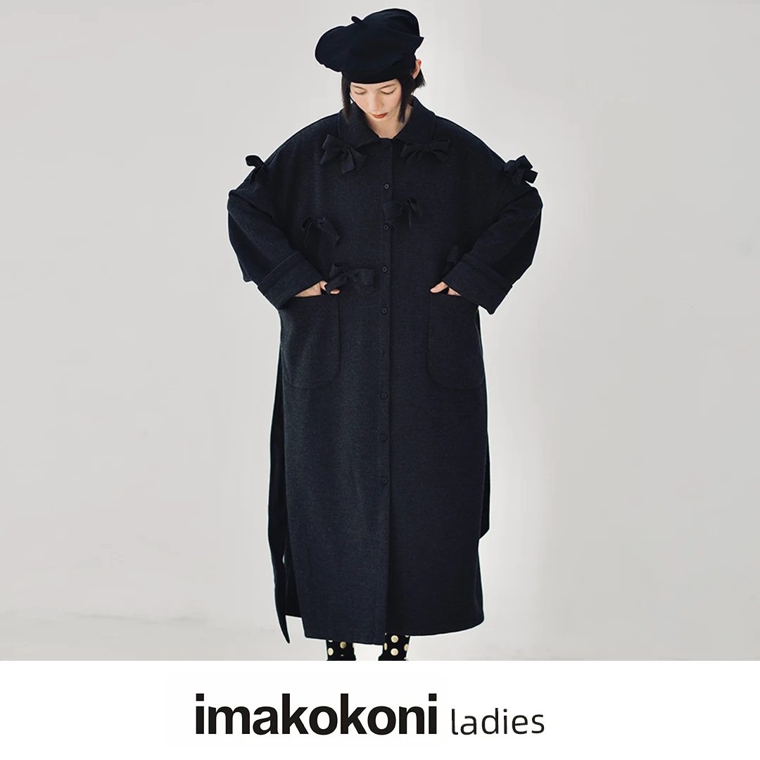 Женская зимняя куртка imakokoni 2021 черная оригинальная шерстяная длинная свободная
