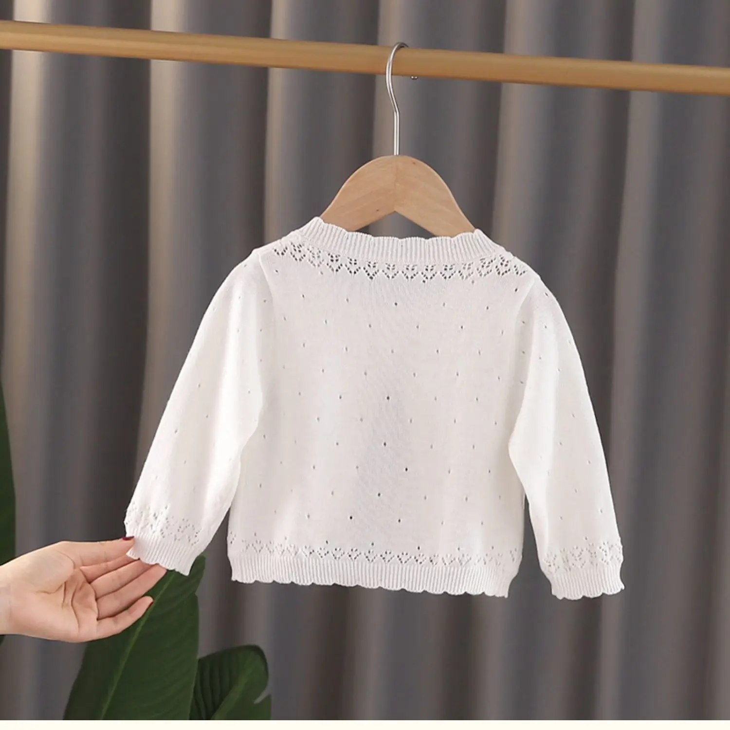 Girls Thin Long Sleeves Cardigan Jacket Ruffle baby Girl Knit Cardigan Sun Protection Clothing Summer Air-conditioning Shirt kids sweater