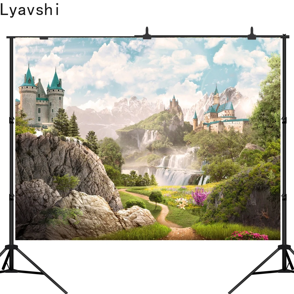 Lyavshi фон для фотосъемки Горный Замок Страна Чудес небо облако камень деревья