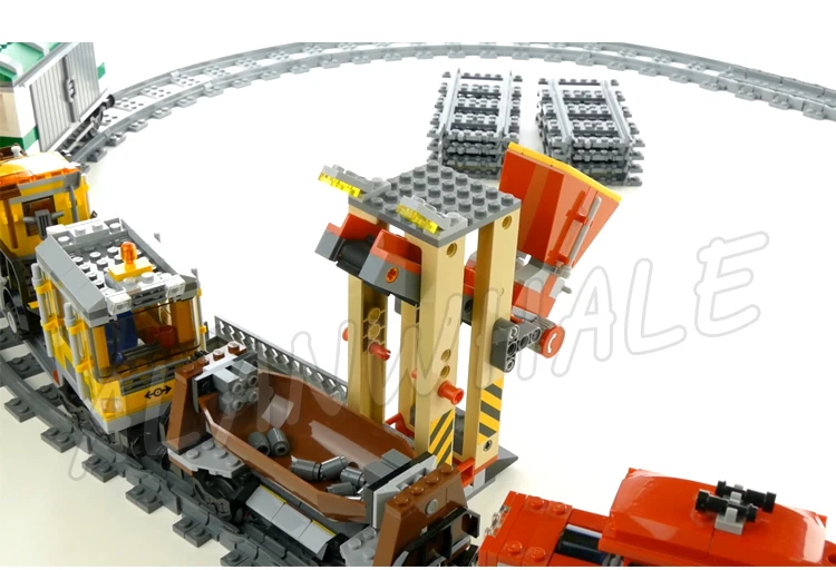 Tanie 898 sztuk miasto pociągi zmotoryzowany pilot czerwony ładunek pociąg 02039 rysunek klocki zabawki dla dzieci kompatybilny z Lego