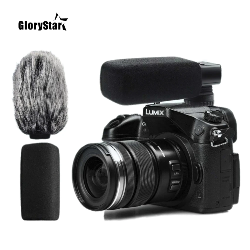 RYH Aluminum Alloy Camera Microphone Condenser Recording 3.5mm MIC For DSLR Canon Nikon Sony Vlog Microfone | Электроника