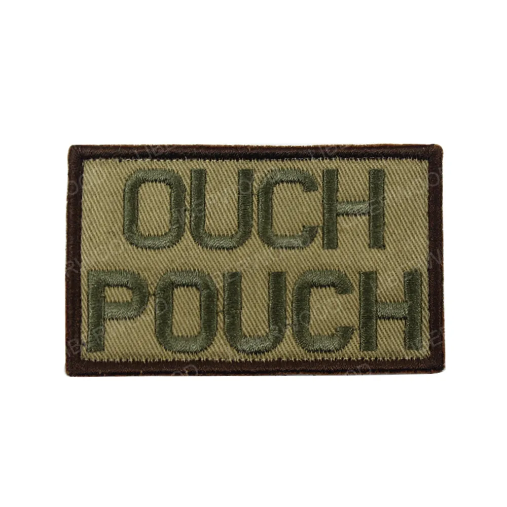 3 Pcs AliPlus Ouch Pouch Patch Embroidered Patch Tactical Military Morale Patch Applique Fastener Hook and Loop(3 Pcs)