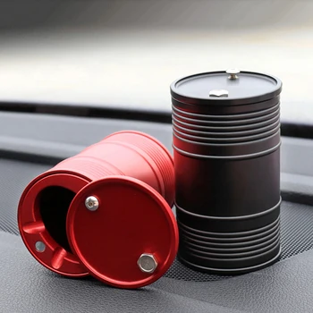 

Aluminum Alloy Car Ashtray with Rotating Lid High Flame Retardant Cigarette Cup Portable Convenient Smokeless Can Interior Style