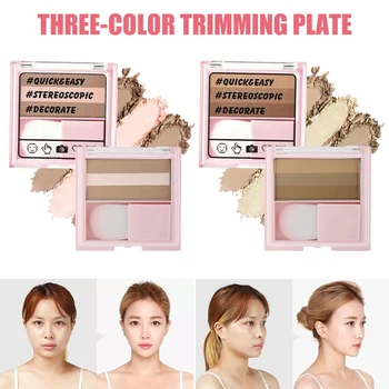 

3D Three-Color Trimming Plate Nose Shadow Highlighter 3 Seconds Lazy Contourer Makeup For Women J9
