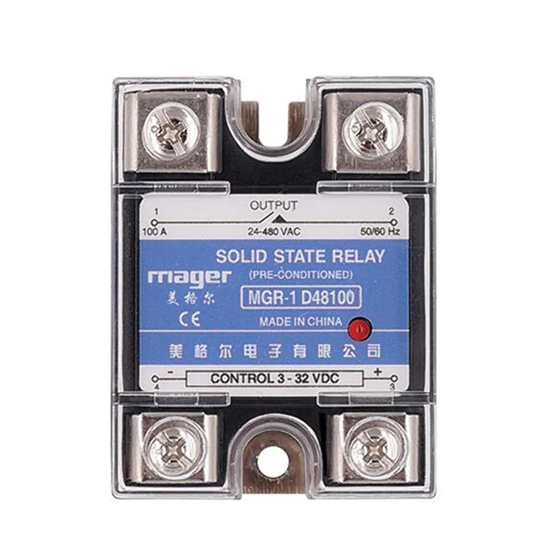 

smart home relay power accessories SSR 100A Single Phase Solid State Relay DC Control AC MGR-1 D48100 Load voltage 24-480V