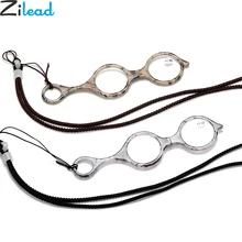 Zilead Foldable Small Frame Reading Glasses Portable Halter Necklace Prebyopia Spectacle Hyperopia Eyeglasses Eyewear For Women