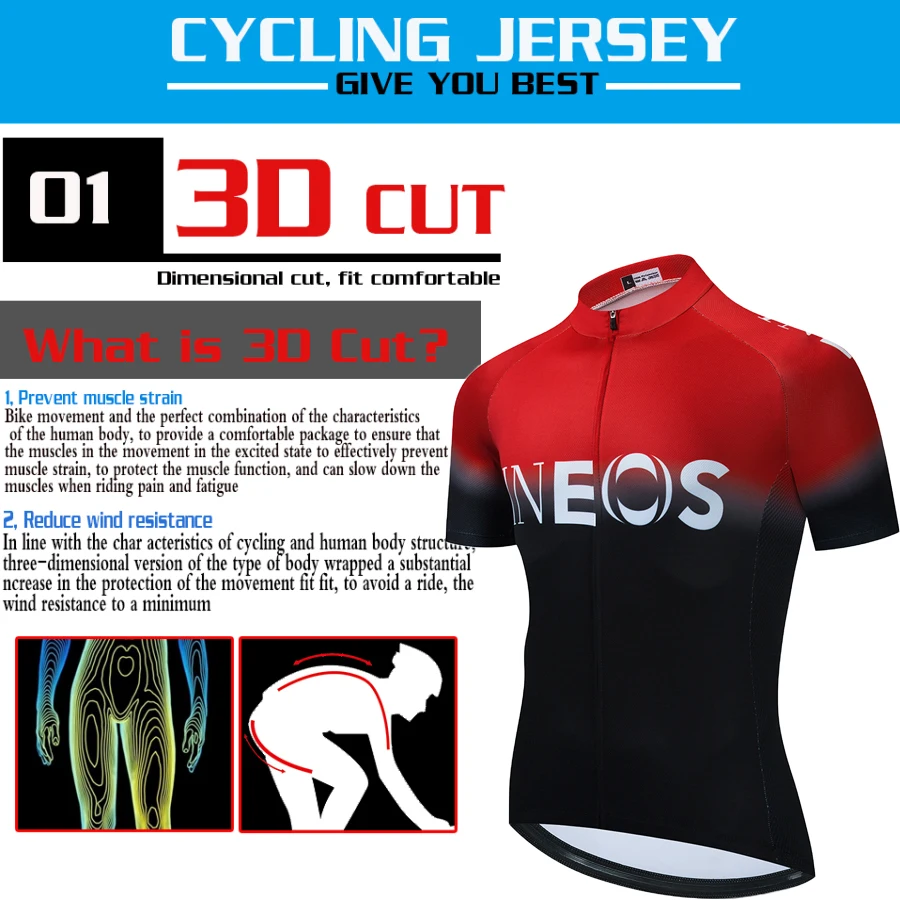 2021 New INEOS Summer Pro Cycling Jersey Set Breathable Team Racing Sport Bicycle Jersey Mens Cycling Clothing Short Bike Jersey