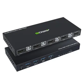 

hdmi kvm 4-port computer host switch HDMI four in one out mouse keyboard usb sharing device USB shared switch
