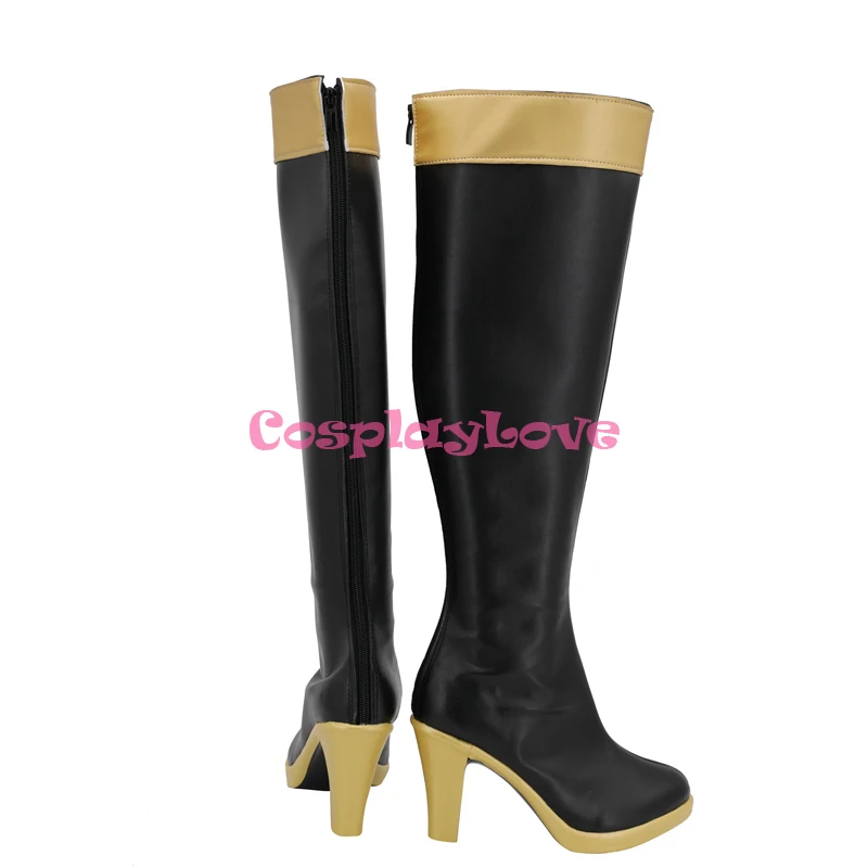 Fire Emblem  Three Houses Hilda Bernadetta Black Cosplay Shoes Long Boots Leather CosplayLove For Halloween Christmas (3)