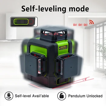 

3D 12 Lines Laser Level USB Self-leveling Mode Charging Waterproof High Brightness and High Precision Multi-function Laser Too
