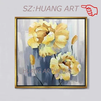 

Handmade Flower Oil Painting Abstract yellow Flower Paintings Art Flowers Unframed Decorative Pictures Home Decoration Wall Art