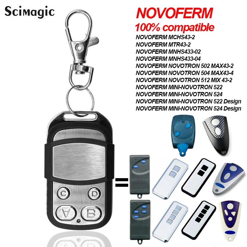NOVOFERM NOVOTRON 502 MAX43-2 504 MAX43-4 433 92 MHz Garage Door Remote Control 4CH Slide Cover Transmitter For Gate On Sale |