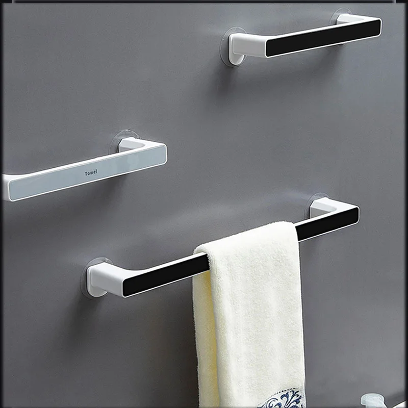 Self-adhesive Bathroom Towel Bar Towel Wall Mounted Hanger Holder Rack Shelf Shoes Holder Hanging Finishing Rack