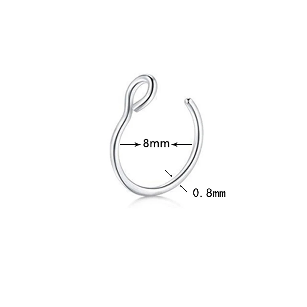 Пирсинг носа 1 шт. стальное кольцо для носа Nariz губная серьга-гвоздик кольцо для губ Подкова спираль для губ Tragus искусственная перегородка обруч Панк ювелирные изделия для тела - Окраска металла: Silver1  1pc