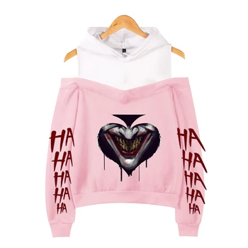 

joker Off-the-shoulder hoody women 2019 Aikooki Hot New Fashion Print joker hoody Strapless shoulder girls Sexy coats tops