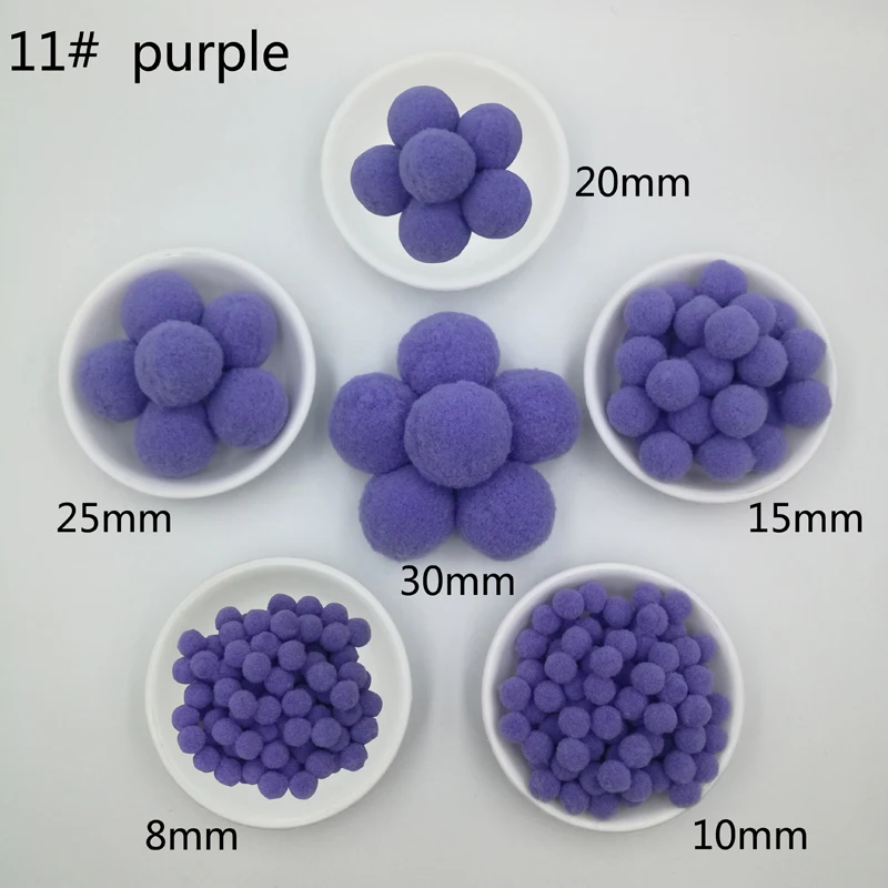 2000 шт 8 10 15 20 25 30 мм помпоны мягкий меховой шар искусство игрушка ремесло Сделай Сам одежда швейная ткань поставки Свадебный домашний декор - Цвет: 11