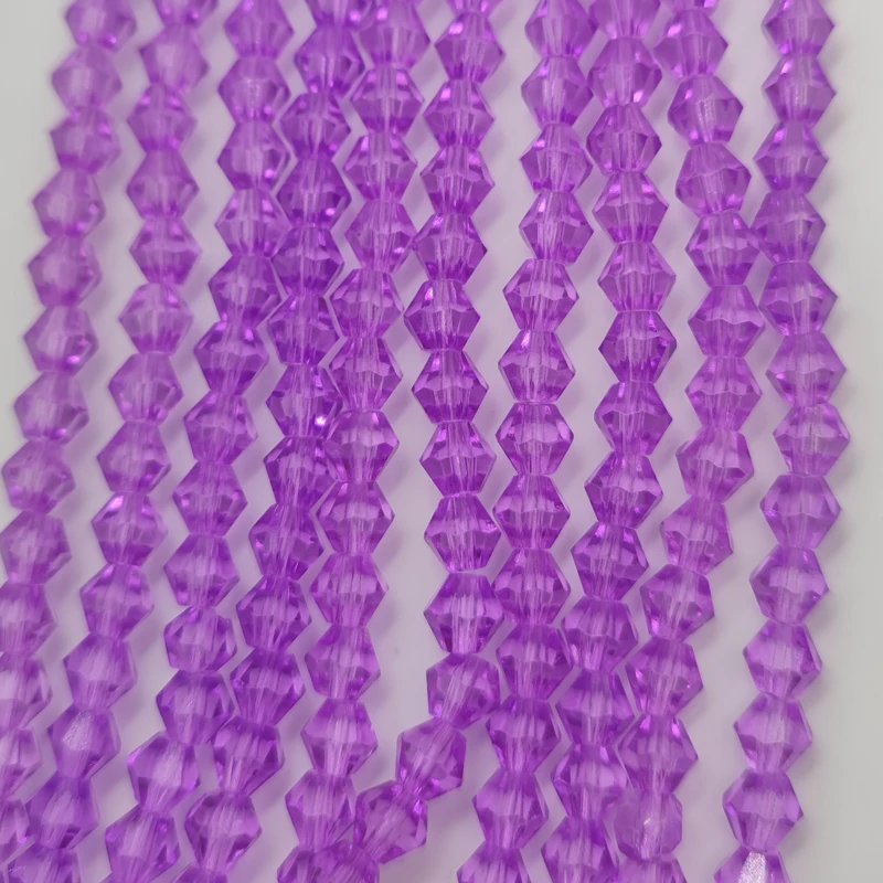 3 4 6mm Purple Bicone Czech Glass Crystal Beads Loose Spacer Beads for Jewelry Making Necklace Bracelet DIY
