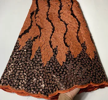 

Popular Sequins Lace Fabrics French Mesh Lace Fabric High Quality Sequence Fabrics Nigerian Net Lace for Wedding Party NSH069