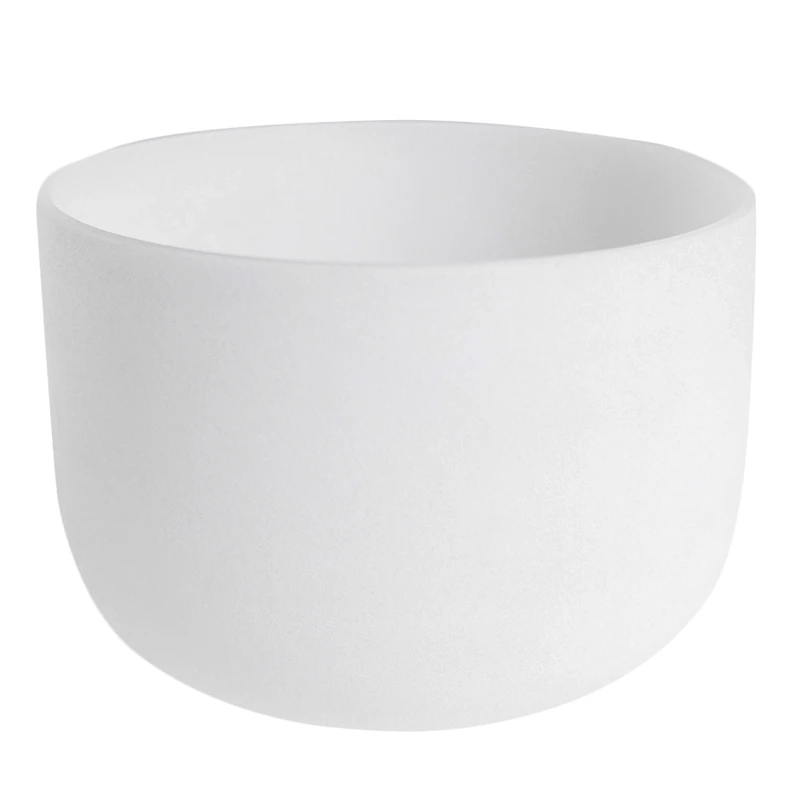 8Inch Note Perfect Sound D Navel Chakra Frosted Quartz Crystal Singing Bowl