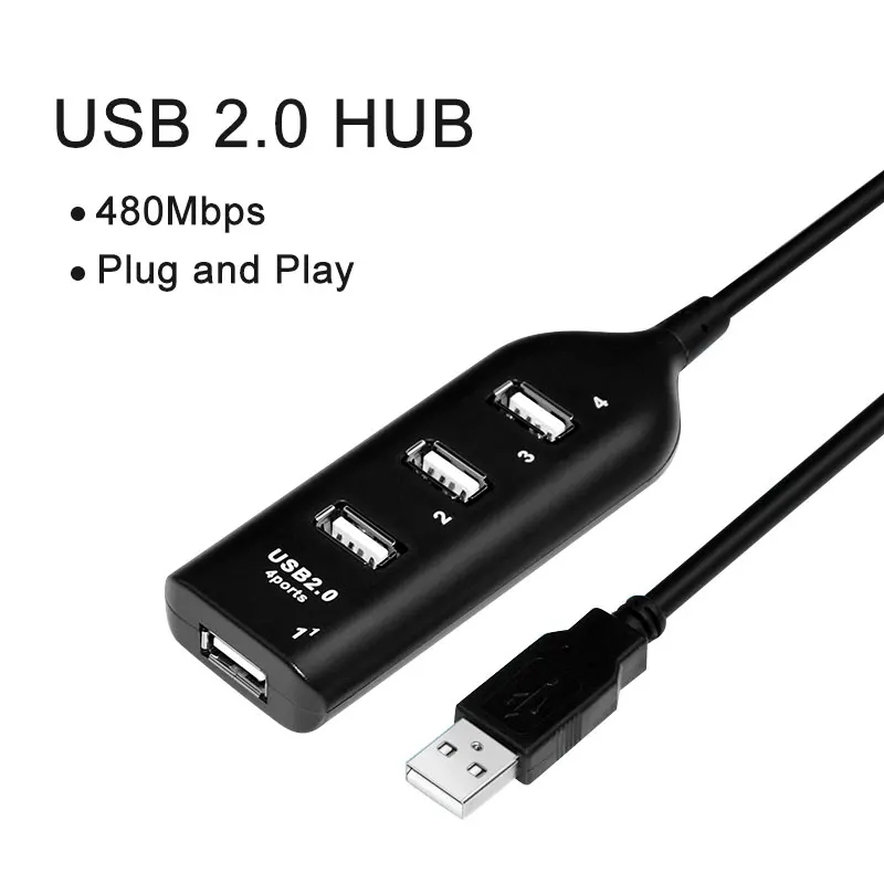 Высокая Скорость usb-хаб 2,0 4 Порты и разъёмы usb-хаб мульти разветвитель адаптер расширения Портативный для Macbook для рабочего стола/портативных ПК Аксессуары