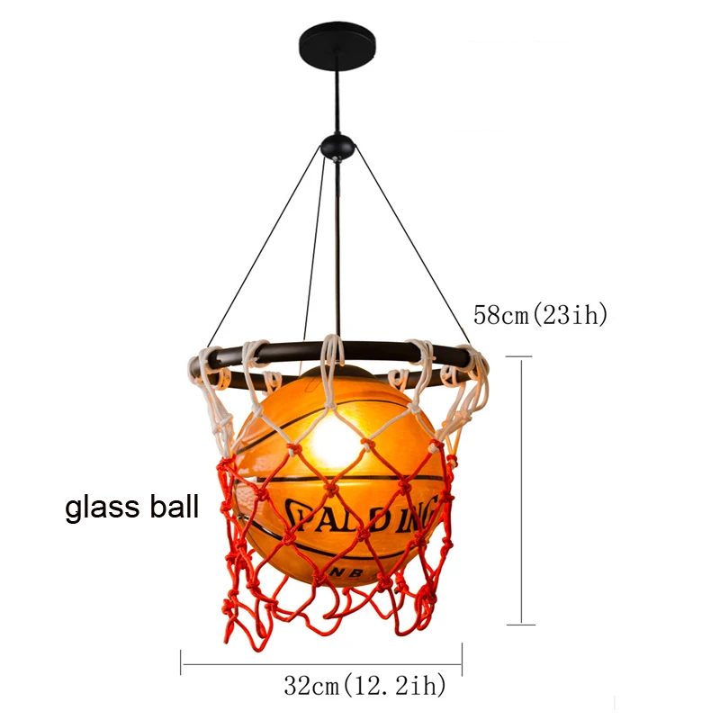 American Style Pendant Lamp Retro Basketball Lamp Creative Restaurant Gymnasium Store Sports Theme Clothing Store Chandelier 2