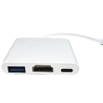

HDMI Usbc to Hdmi 3.1 Converter Adapter Typec to hdmi HDMI/USB 3.0/Type-C Aluminum For Apple Macbook adapter