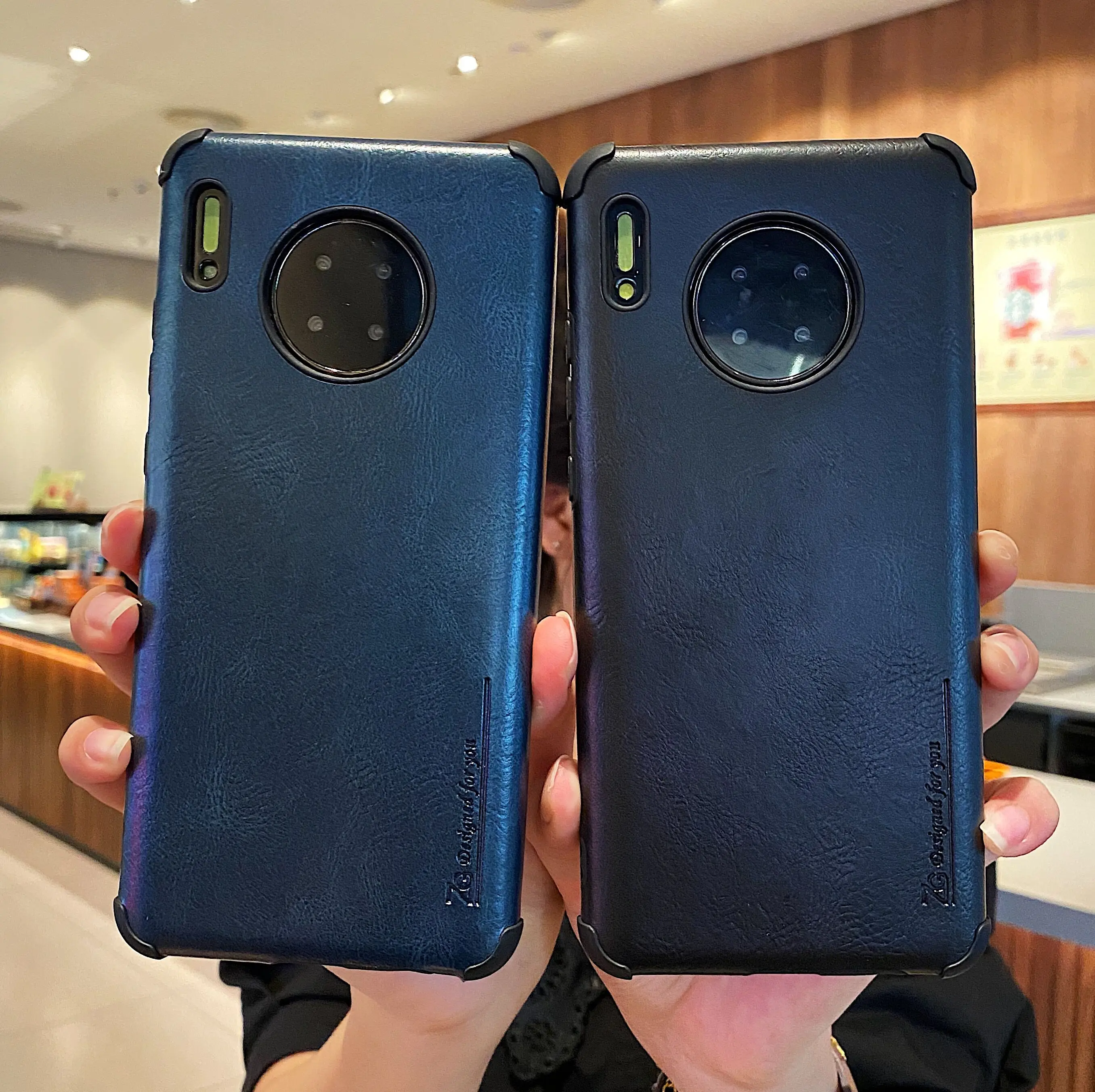 Anti Sidik Jari untuk Huawei Honor Bermain 4T Soft TPU + PU Kulit Kembali Meliputi Mate 20 Pro 9X 30 V20 30S X10 Menikmati Z V30