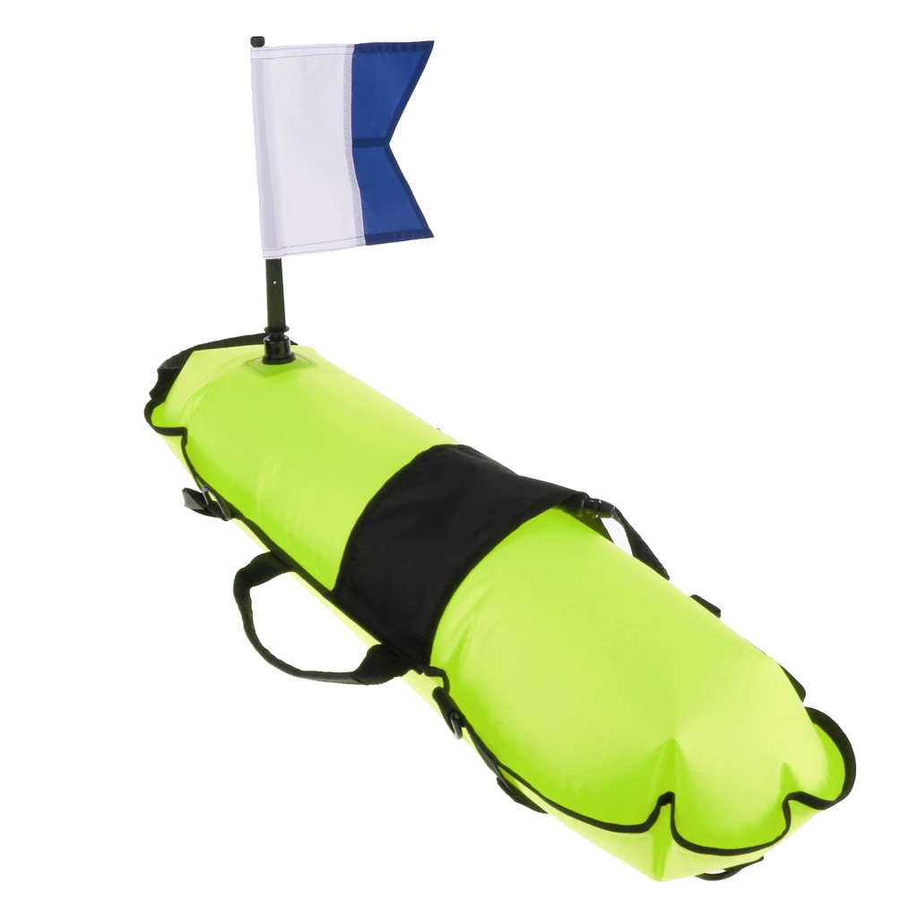 Pro Scuba Diving Inflatable Surface Marker Buoy Float with Dive Flag Snorkeling Freediving Safety Equipment
