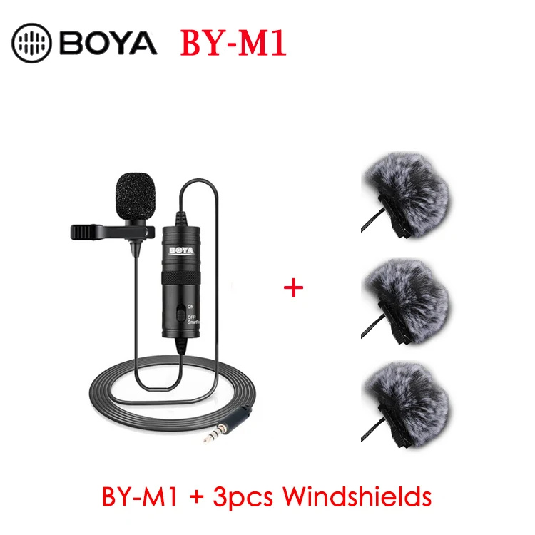 BOYA BY-M1 3,5 мм Аудио Видео Запись петличный нагрудный микрофон с зажимом для iPhone Android Mac Vlog микрофон для DSLR видеокамеры рекордер - Цвет: Bundle 1