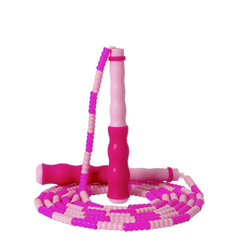 Adjustable Soft Beaded Skipping Rope for Kids, Segment Jump Rope, 2.8m Length