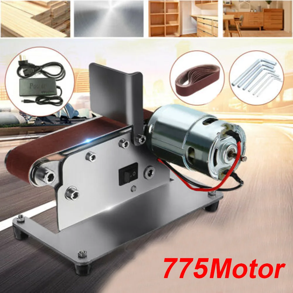 

Mini Electric Belt Sander Grinder Polishing Machine Sanding Belt Sharpener DIY anti-slip design dustproof