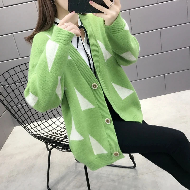 OHCLOTHING, 9289 реальное фото, свободный свитер с бриллиантовым блоком, кардиган, пальто, 45- 1-й этаж, 11 рядов, 1 полка