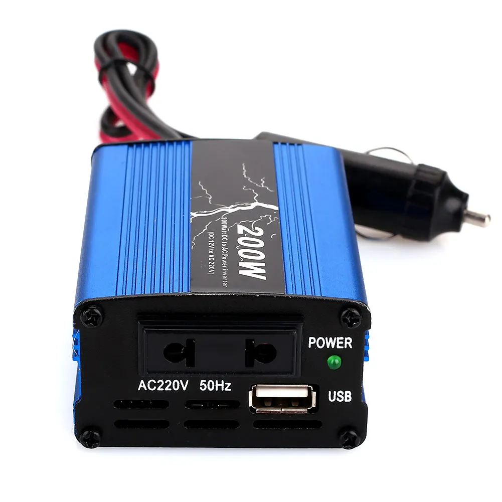 Vehemo Modified Sine Wave Converter Auto Inverter Car Inverter Outdoor Portable Aluminium Alloy Power Supply