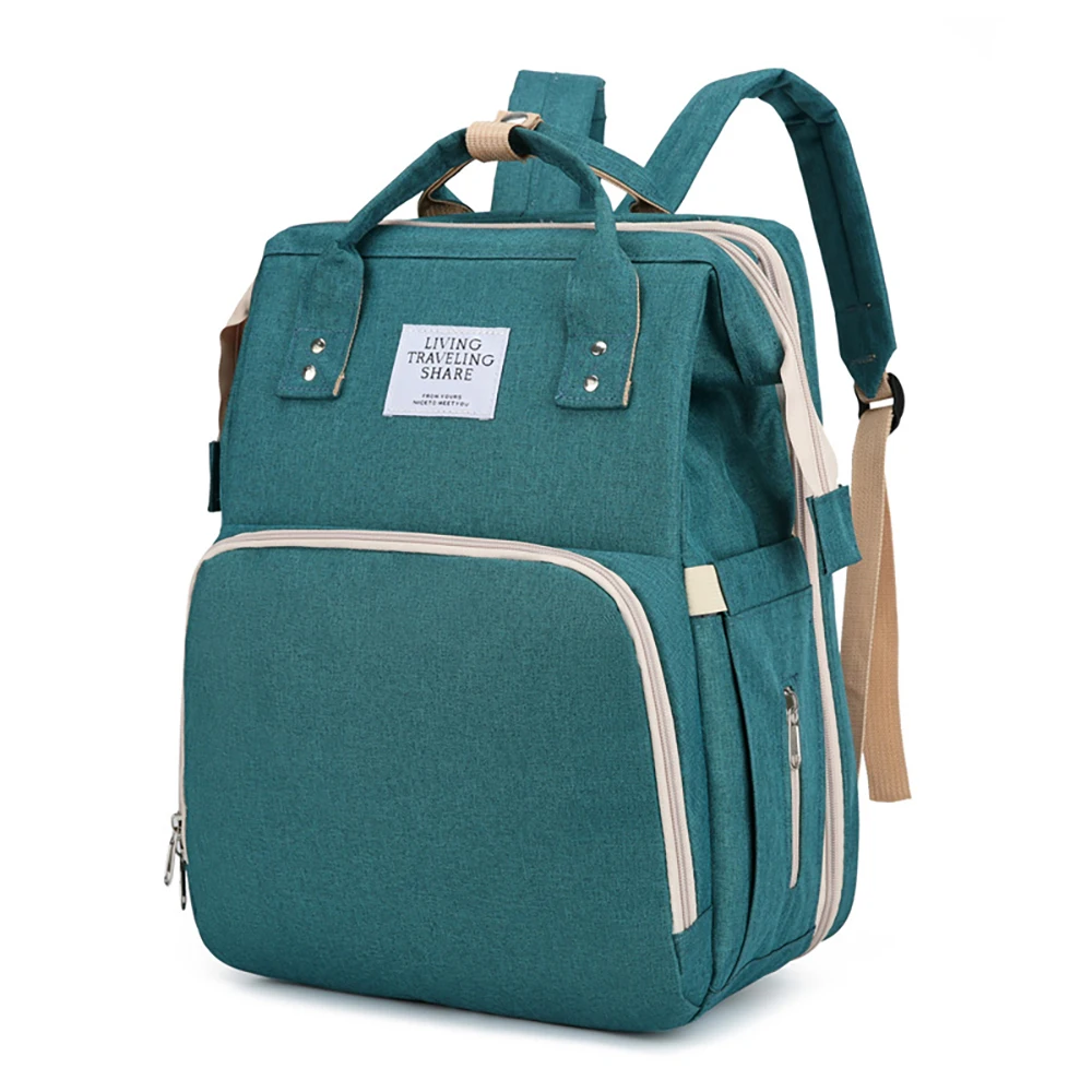 Baby Nappy Bag Green Gray Changing Backpack Waterproof Portable Folding Crib Large Capacity Outing Mommy Maternity |