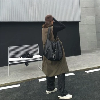 

big handbag Europe personality leisure bag female quality dark department large capacity shopping bag chain single shoulder cross women bag