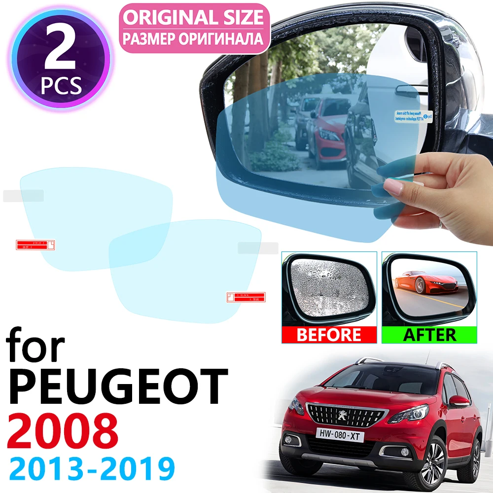 Для Peugeot 2008 2013 ~ 2019 полное покрытие для зеркала заднего вида противотуманная