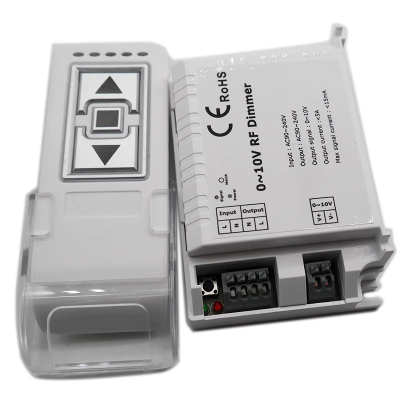 

High Voltage AC110V 220V LED RF Dimmer DM015 1 Channel 0-10V 1CH Trailing Edge Dimming 3 Key with Remote LED RF Dimmer Control