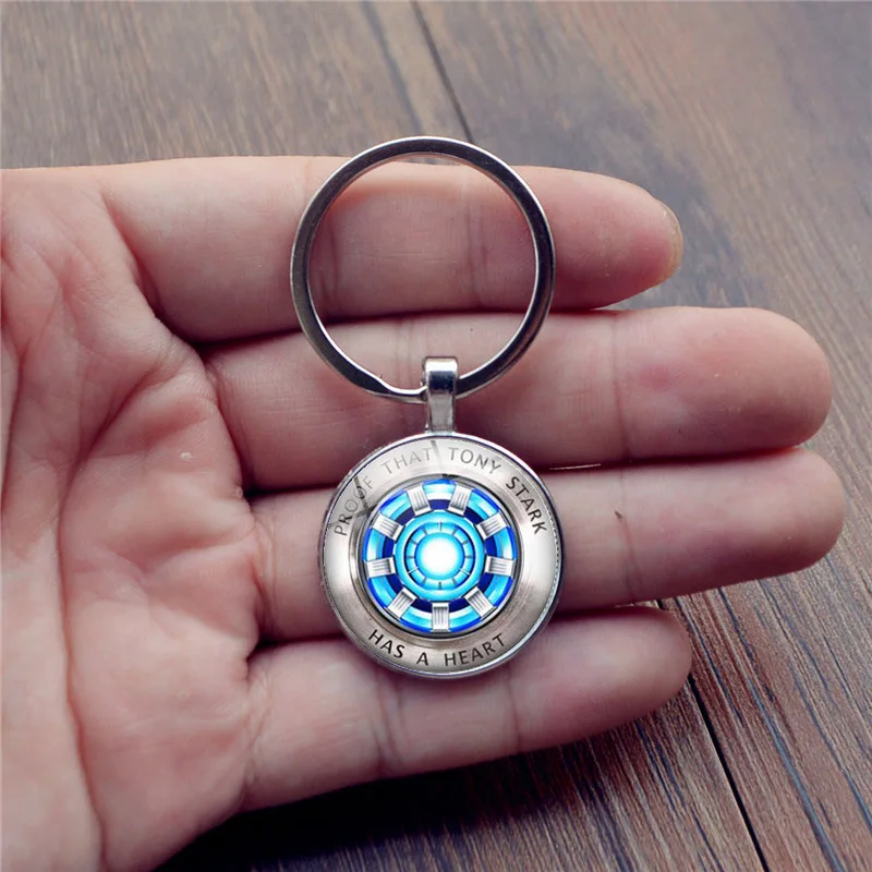 Железный человек Tony Stark стеклянный кулон брелок мужской Шарм брелок высококачественный кулон подарки для мужчин фильм Marvel ювелирные изделия