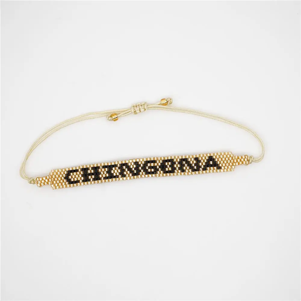 Go2boho MIYUKI, Мехико, браслет CHINGONA-power, золотые браслеты с буквами, женские браслеты, Mujer Moda, вышивка бисером, шикарное ювелирное изделие, лето